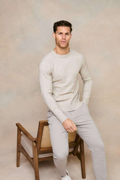 Lando Crew Neck Knit Sweater - Oatmeal