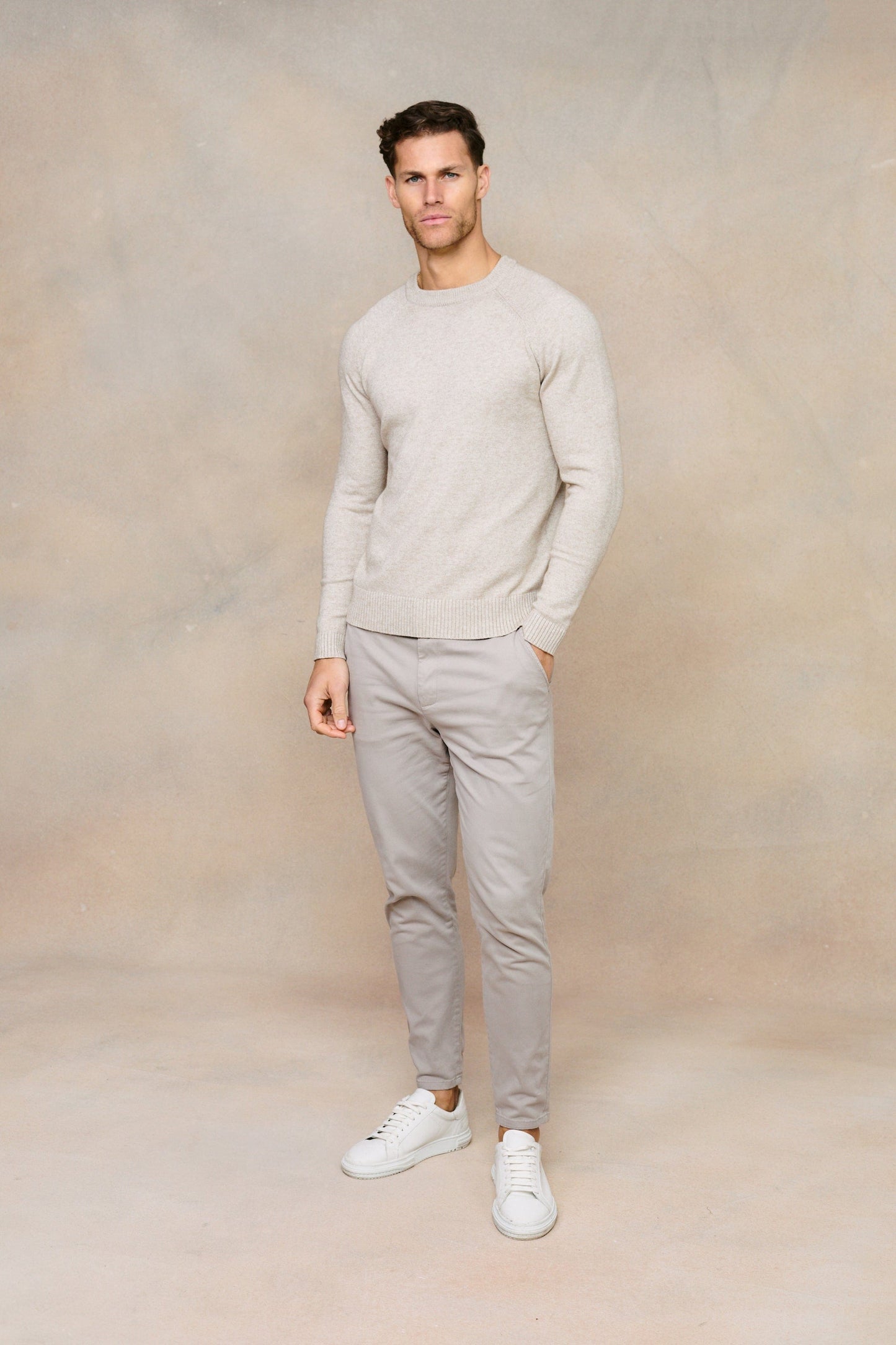 Lando Crew Neck Knit Sweater - Oatmeal