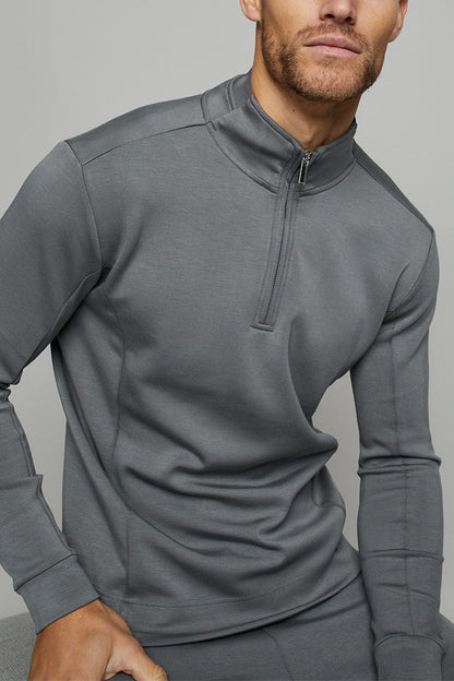 Luxe Half-Zip - Mid Grey