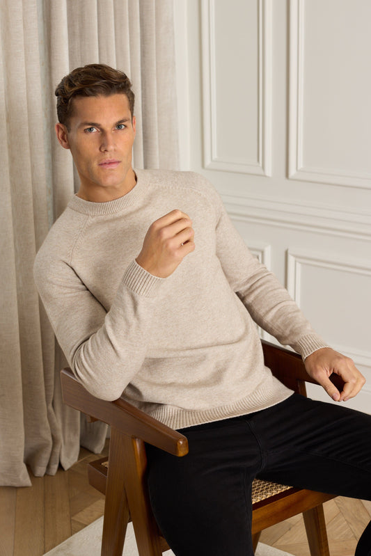 Lando Crew Neck Knit Sweater - Oatmeal